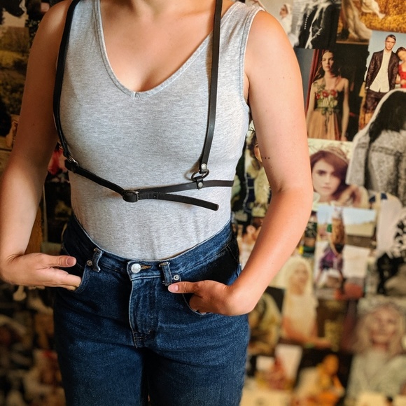 Free People Other - Free People Leather Harness Vest